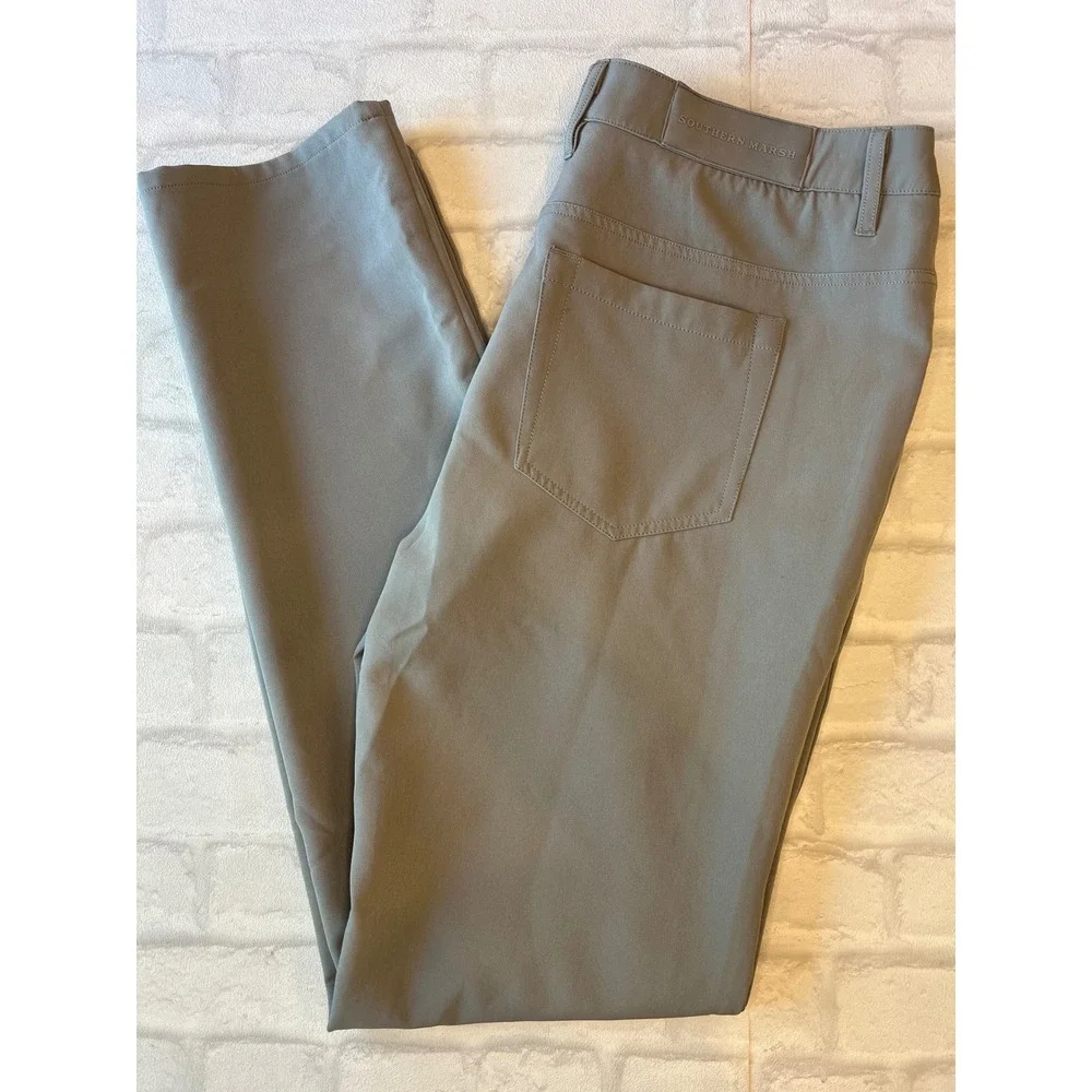 Southern Marsh Frisco Five Pocket Stretch Pants Mens 36x34 Grey Golf Casual